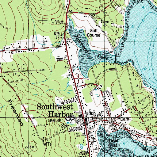Topographic Map of Westside Market Plaza Shopping Center, ME