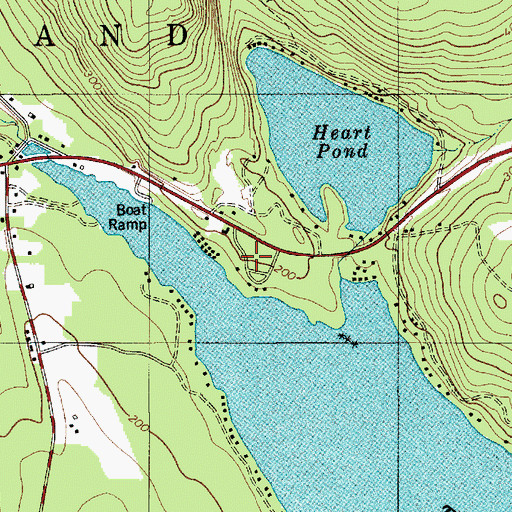 Topographic Map of Whispering Pines Campground, ME