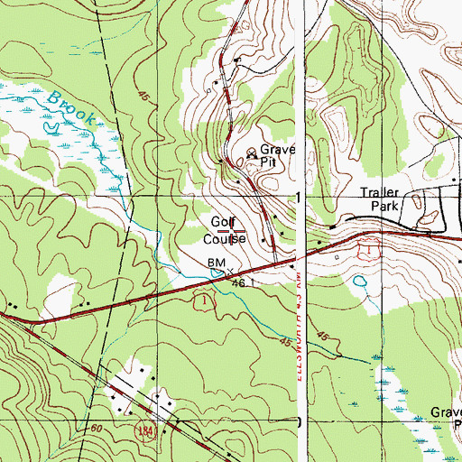 Topographic Map of White Birches Golf Course, ME
