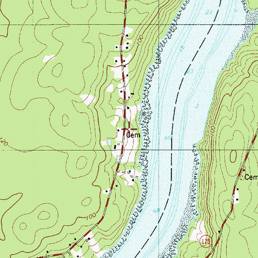 Topographic Map of Whitman Cemetery, ME