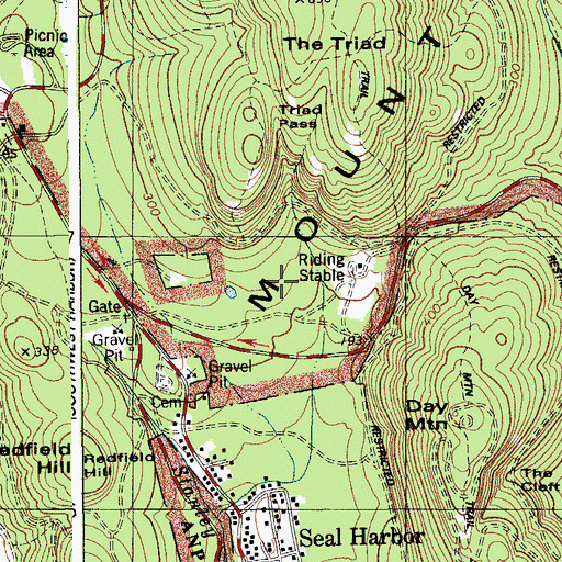Topographic Map of Wildwood Farm, ME