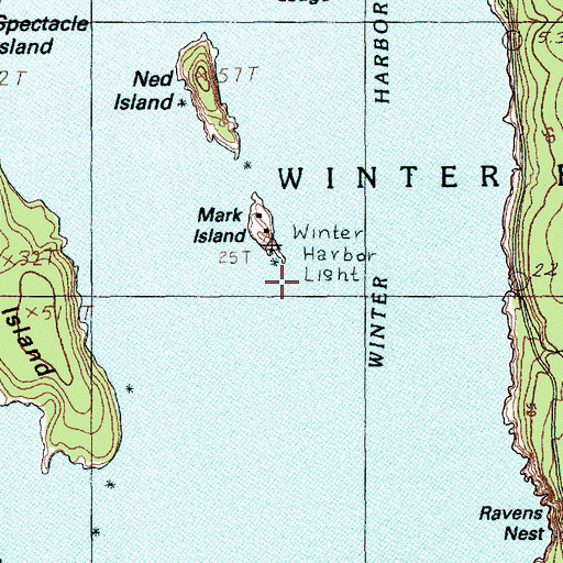 Topographic Map of Winter Harbor Light, ME