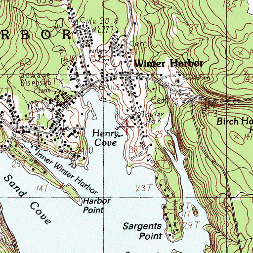 Topographic Map of Winter Harbor Marina, ME