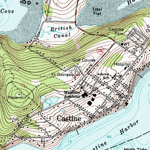 Topographic Map of Witherle Park, ME