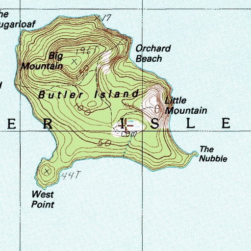 Topographic Map of Witherspoon Cemetery, ME