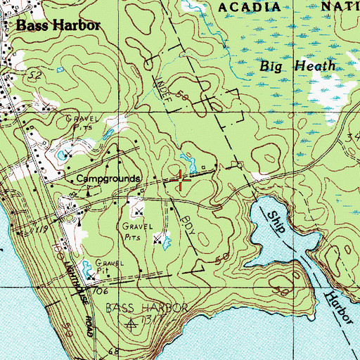 Topographic Map of Wonderland Trail, ME