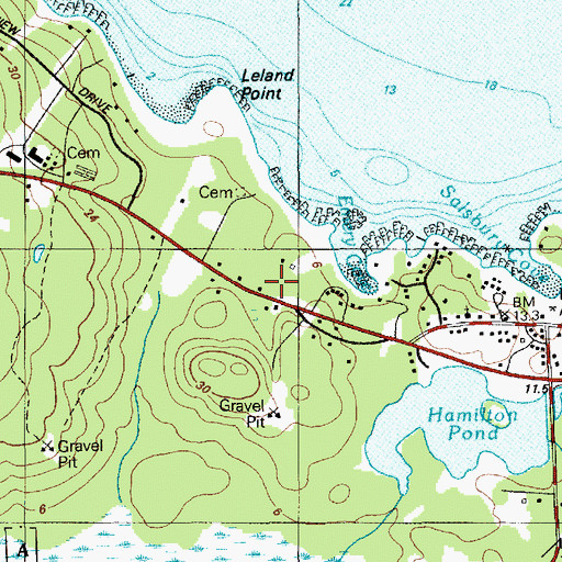 Topographic Map of Woodland Park Campground, ME