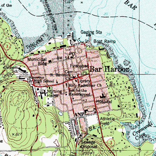 Topographic Map of YMCA Building, ME