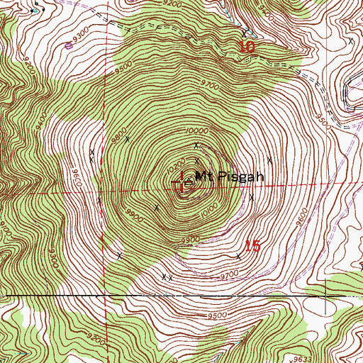 Topographic Map of Mount Pisgah, CO
