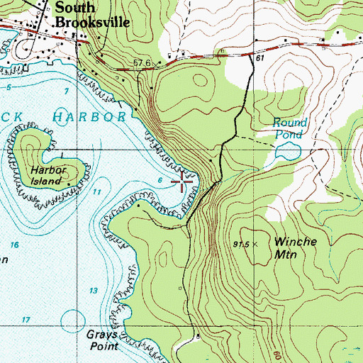 Topographic Map of Lems Cove, ME