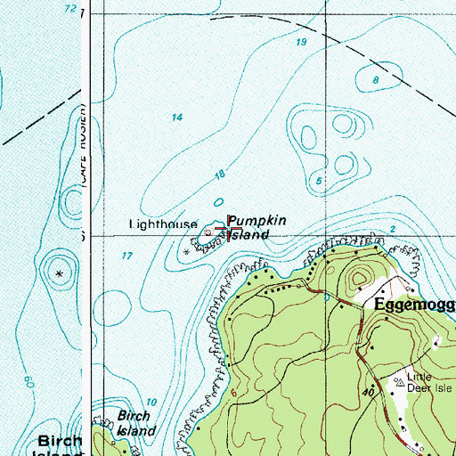 Topographic Map of Pumpkin Island Light Station (historical), ME