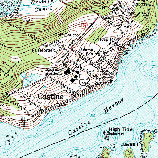 Topographic Map of Oakley Logan Alexander Fieldhouse, ME