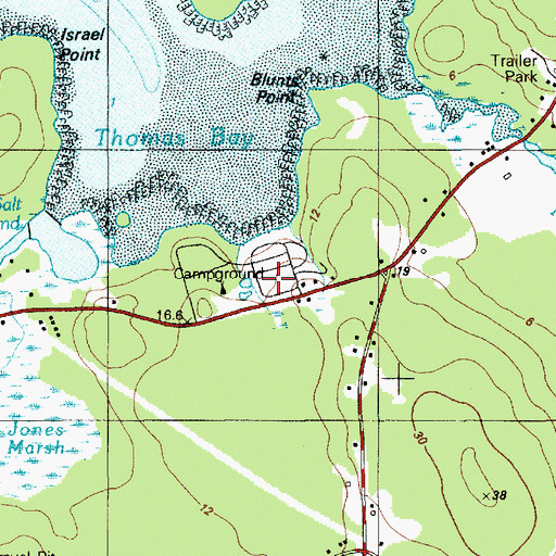 Topographic Map of Mount Desert Island Camping Resort, ME