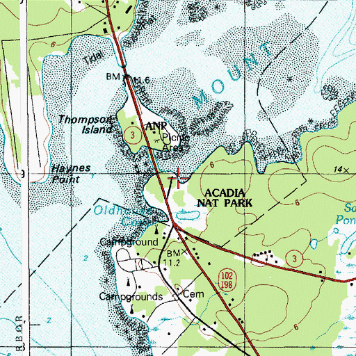 Topographic Map of Oceanarium Bar Harbor, ME