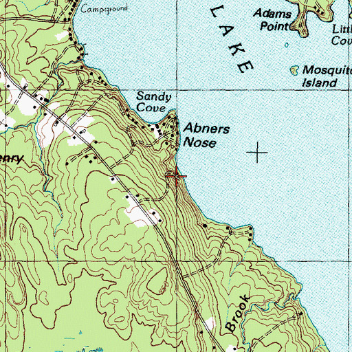 Topographic Map of Abners Nose, ME