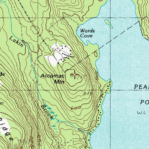 Topographic Map of Accomac Mountain, ME