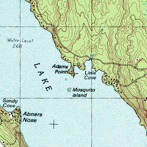 Topographic Map of Adams Point, ME