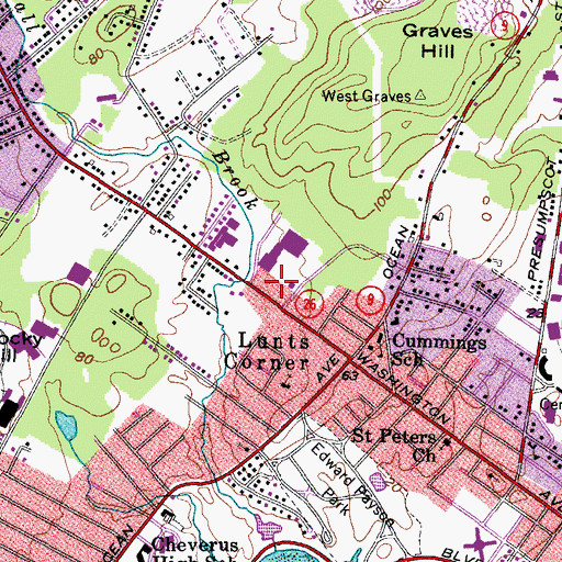 Topographic Map of Kaplan University - South Portland Campus, ME