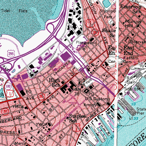 Topographic Map of Assembly of God Church, ME