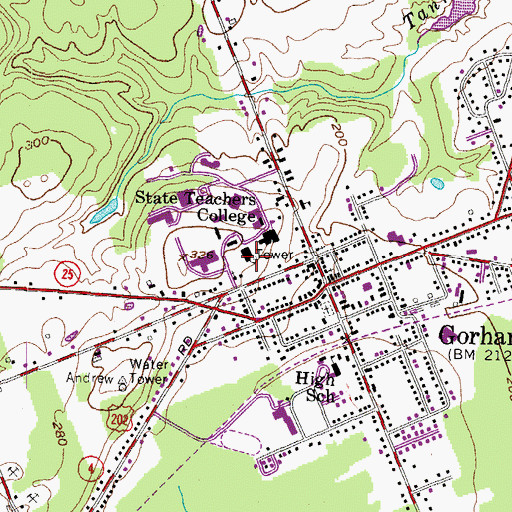 Topographic Map of Bailey Hall, ME