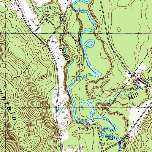 Topographic Map of Bartlett Brook, ME