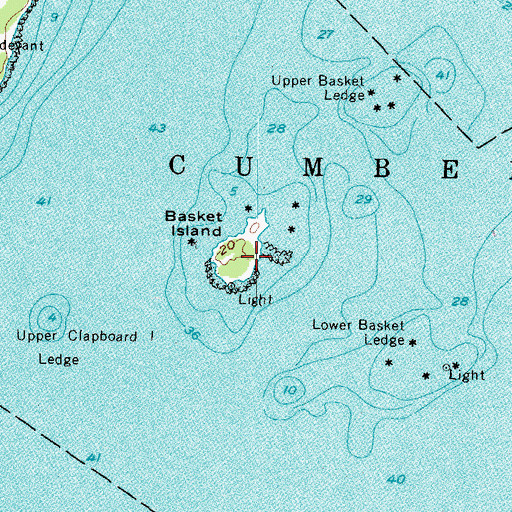 Topographic Map of Basket Island Light, ME