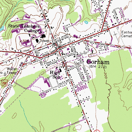 Topographic Map of Baxter Memorial Library, ME