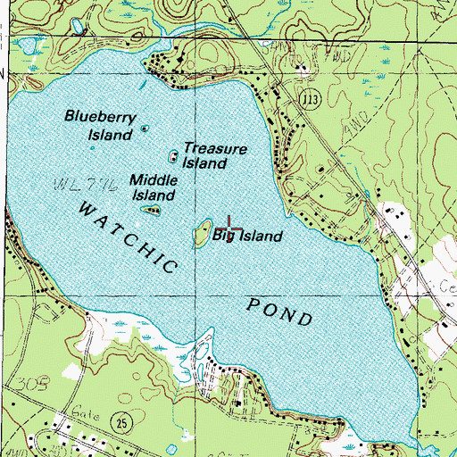 Topographic Map of Big Island, ME