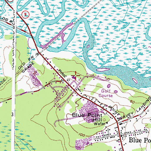 Topographic Map of Blue Point School, ME