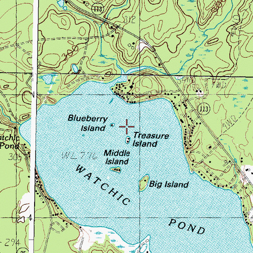 Topographic Map of Blueberry Island, ME