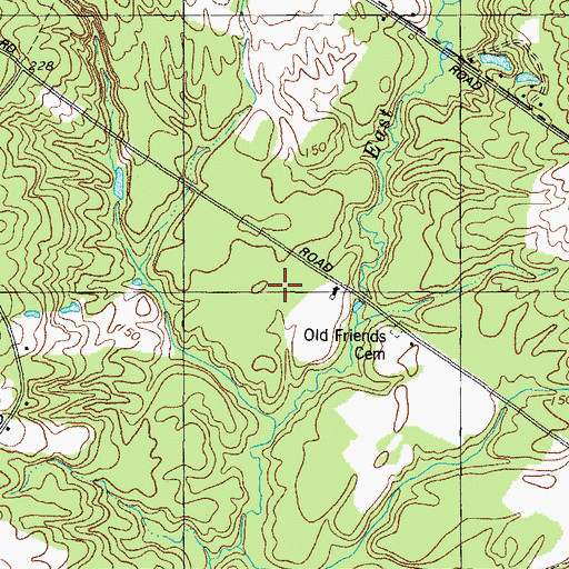 Topographic Map of Blueberry Pond Campground, ME