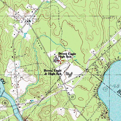 Topographic Map of Bonny Eagle High School, ME