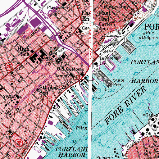 Topographic Map of Boothby Square, ME