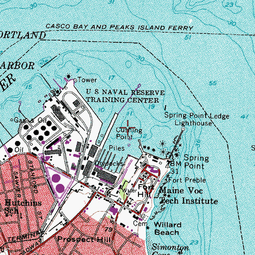 Topographic Map of Breakwater Marina, ME