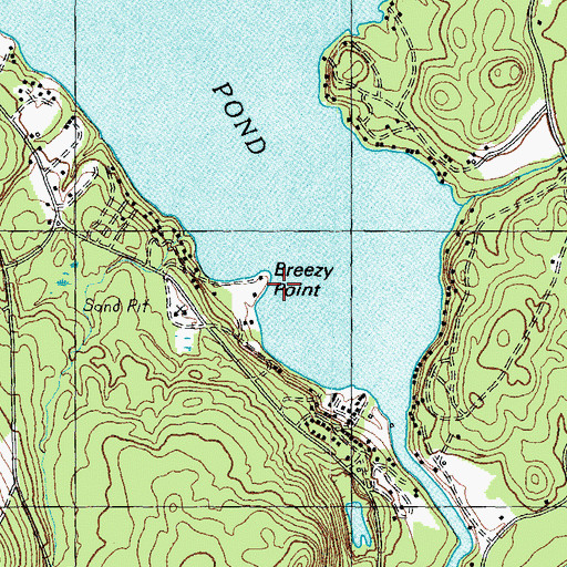 Topographic Map of Breezy Point, ME