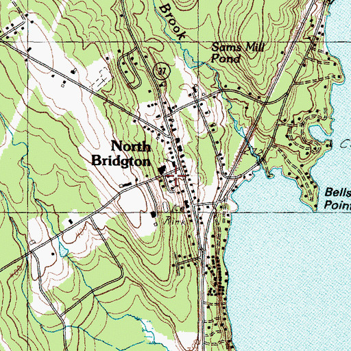 Topographic Map of Bridgton Academy, ME