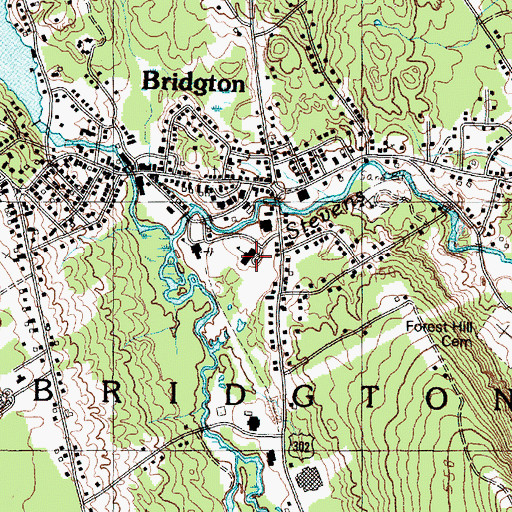Topographic Map of Bridgton Elementary School, ME