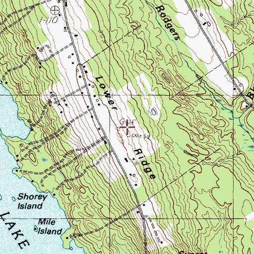 Topographic Map of Bridgton Highlands Country Club, ME