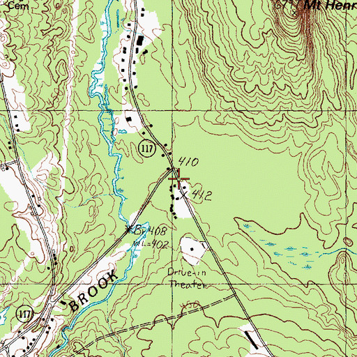 Topographic Map of Bridgton Pines Cabins and Campground, ME