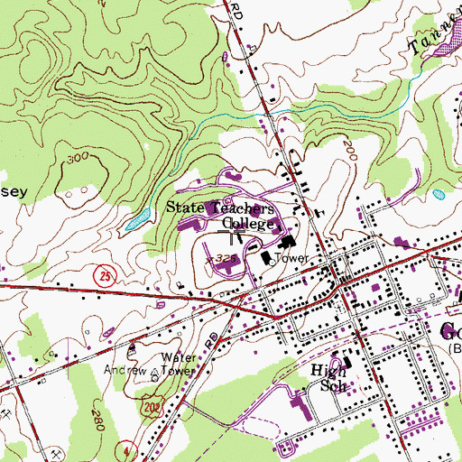 Topographic Map of Brooks Student Center, ME