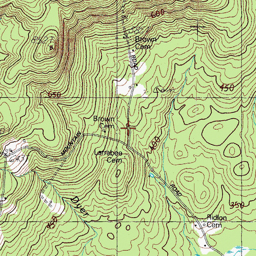 Topographic Map of Brown Cemetery, ME