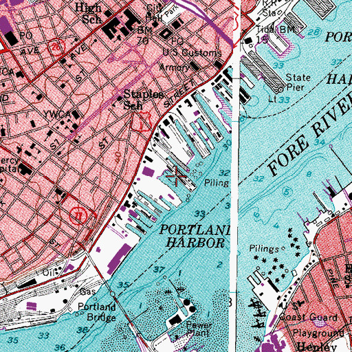 Topographic Map of Browns Wharf, ME
