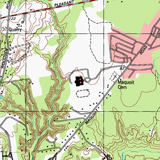 Topographic Map of Brunswick High School, ME