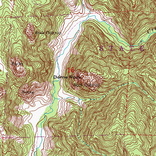 Topographic Map of Dome Rock, CO