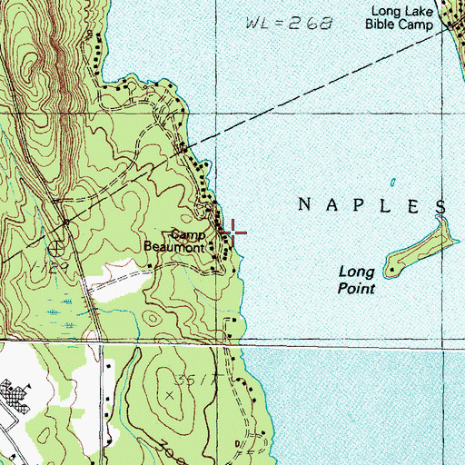 Topographic Map of Camp Beaumont, ME