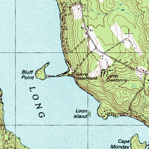 Topographic Map of Camp Newfound, ME