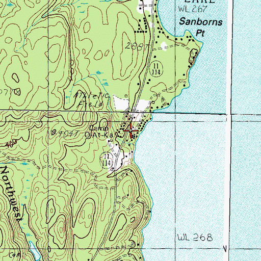 Topographic Map of Camp O-At-Ka, ME
