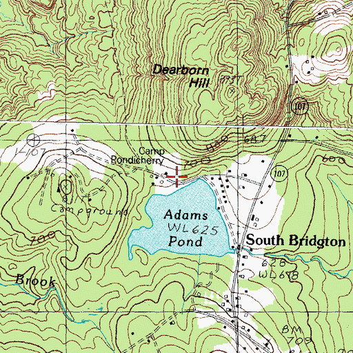 Topographic Map of Camp Pondicherry, ME