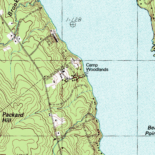Topographic Map of Camp Woodlands, ME