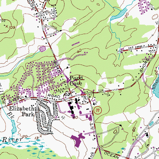 Topographic Map of Cape Elizabeth United Methodist Church, ME
